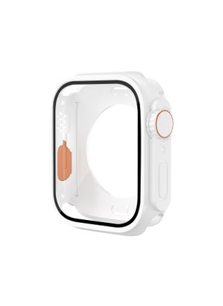 Suitable For Apple Watch Case Change Second Generation Ultra Shell Film Integrated 360 All-inclusive Protective Shell-Color:White + Orange-Appearance Size:41MM (without Packaging) - pzsku/Z1C5914C6241915FD9F8AZ/45/1746219336/a7be4938-9460-4f13-8695-dbcb4b786312