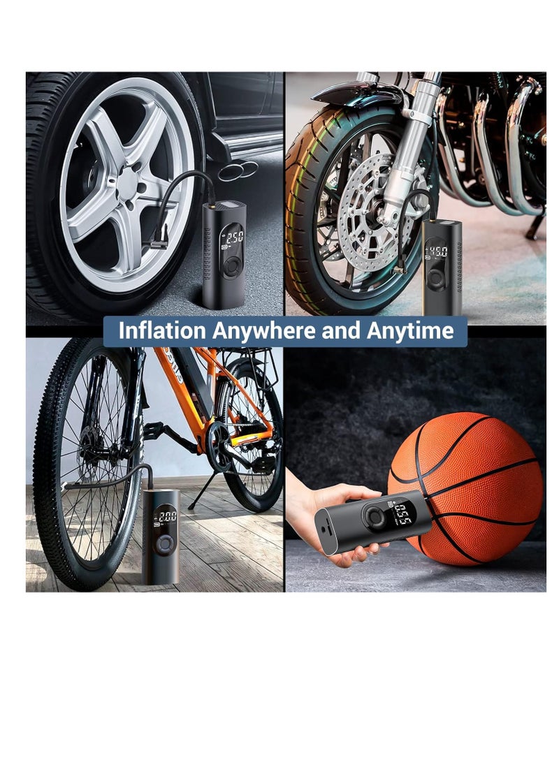 Spall Car Air Pump Car Tyre Inflator Air Compressor with Auto Stop and LED Light Fast Portable Air Pump 150 PSI Fast Inflation with LCD Dual Screen for Car Bicycle Motorcycle Ball Air Mattress  - Image 2