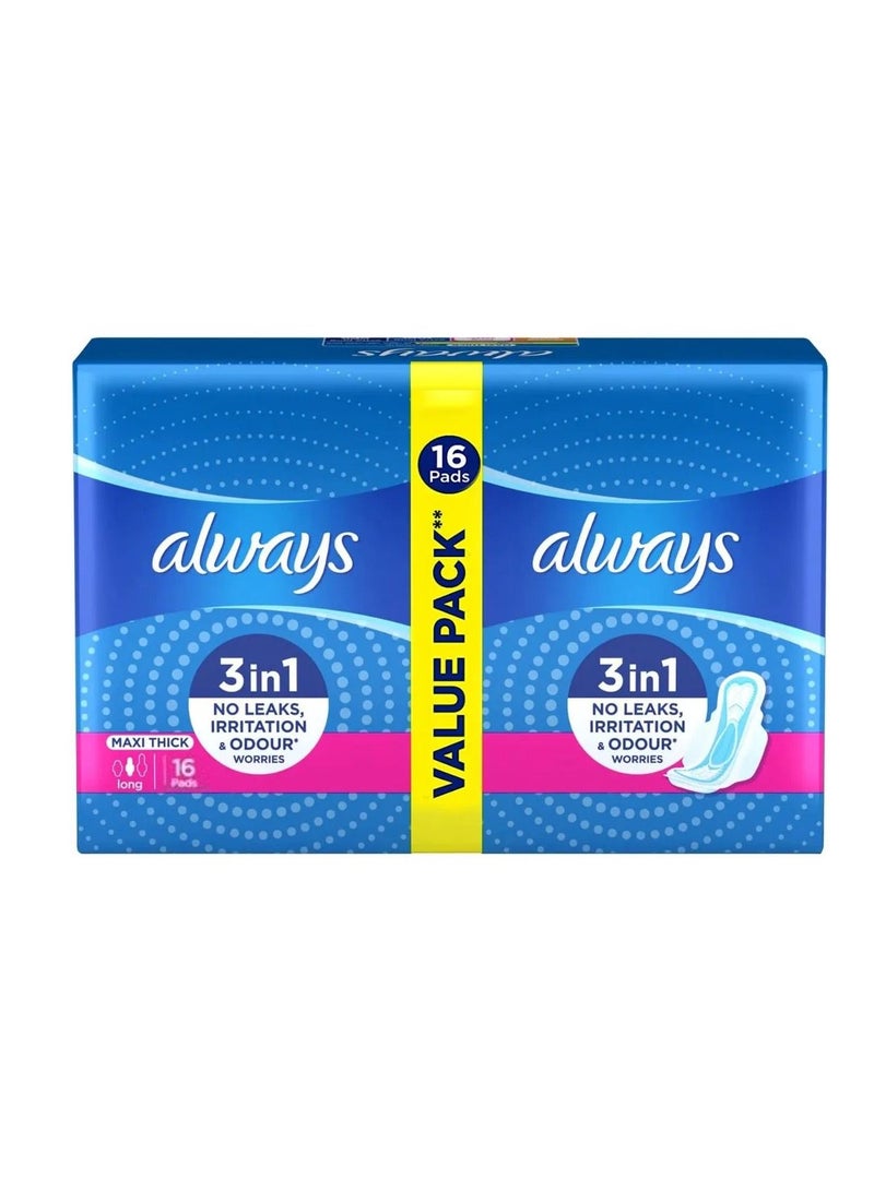 Always Pack of 16 Long Maxi Thick Pads