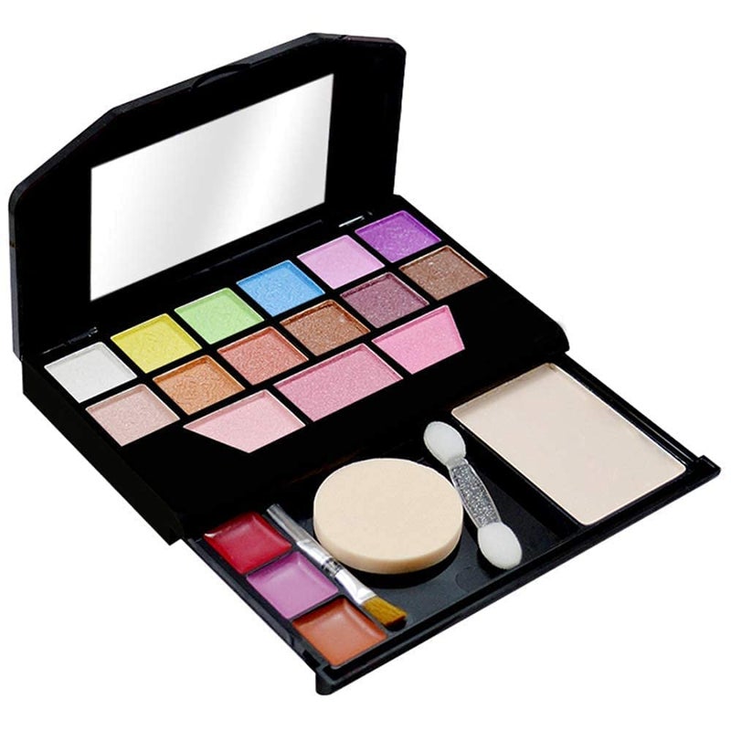 Womens Girls TYA 5024 Multicolor Makeup Kit and 5 Pink LightWeight Makeup Brushes Set with 2 Makeup Sponge Beauty Blenders Pack of 8 - Image 2