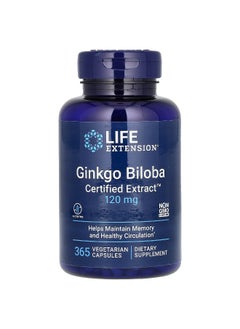 LifeExtension Life Extension, Ginkgo Biloba, Certified Extract, 120 mg, 365 Vegetarian Capsules 