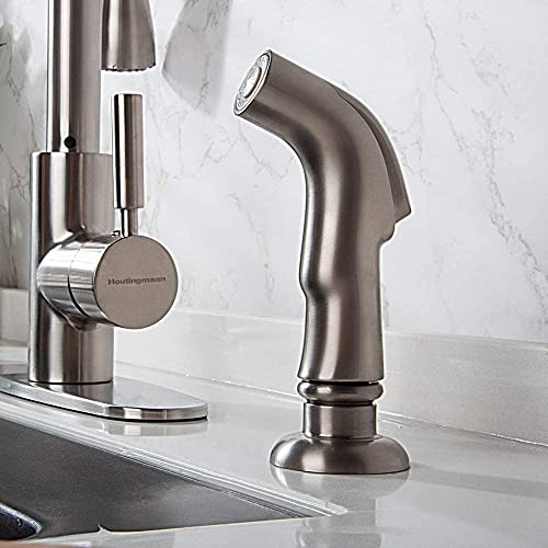 Houtingmaan Brushed Nickel Kitchen Sink Sprayer Replacement with Hose and Holder - Side Sprayer for Faucet - Image 3