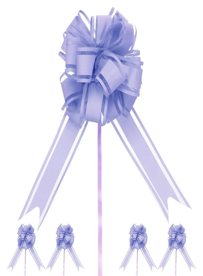 M METERXITY 10-Pack Large Pull Bow, 8 Inch 20cm Plastic Flower Ribbon Pull Bows Ribbon Bows for Gift Wrapping/Wedding/Baskets Decorations, Satin Pull Bows [Purple Gift Bow] - Image 1