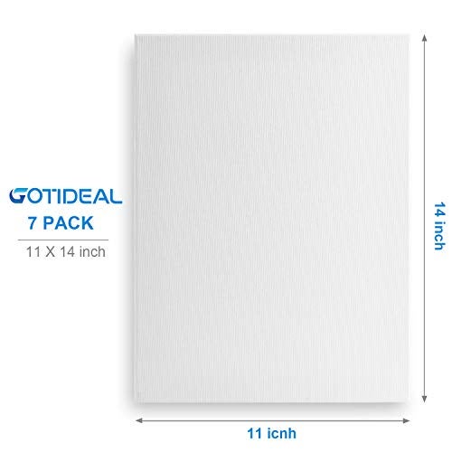 GOTIDEAL Canvases for Painting, 11x14 inch of 7, Professional Primed White Blank Flat Canvas Panels- 100% Cotton Artist Canvas Boards for Acrylics Painting, Oil Watercolor Tempera - Image 4