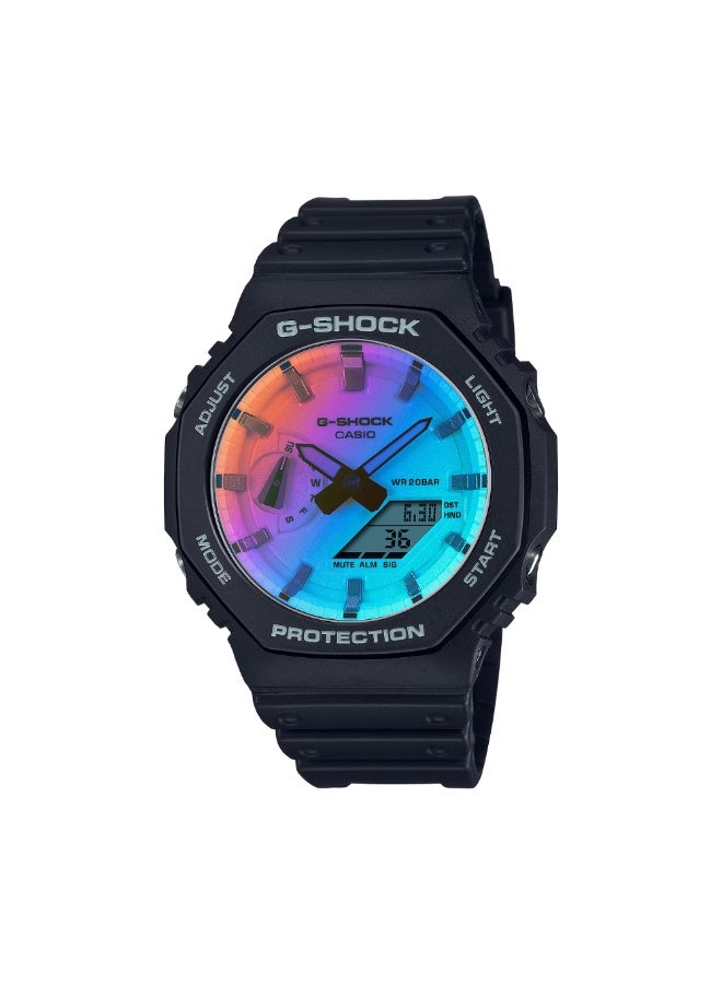 Casio G-SHOCK GA-2100SR-1ADR, Carbon Core Guard Analog-Digital Watch, Octagonal Bezel, Shock Resistant, 200M Water Resistant, Double LED Light, World Time, Stopwatch, Countdown Timer - Image 1