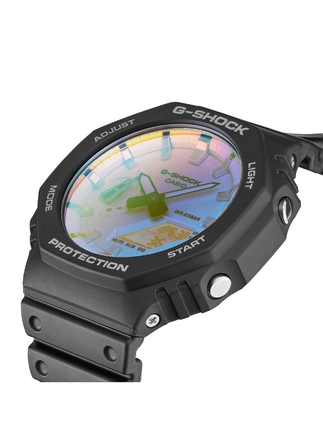 Casio G-SHOCK GA-2100SR-1ADR, Carbon Core Guard Analog-Digital Watch, Octagonal Bezel, Shock Resistant, 200M Water Resistant, Double LED Light, World Time, Stopwatch, Countdown Timer - Image 4