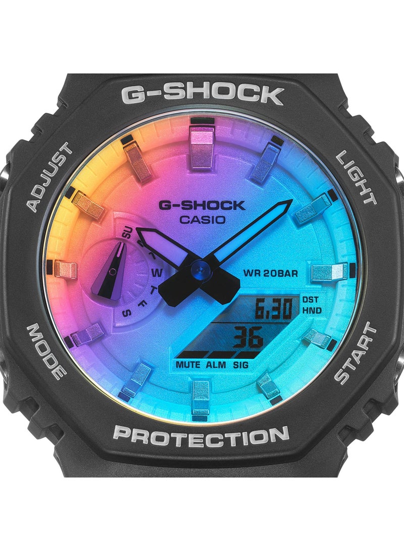 Casio G-SHOCK GA-2100SR-1ADR, Carbon Core Guard Analog-Digital Watch, Octagonal Bezel, Shock Resistant, 200M Water Resistant, Double LED Light, World Time, Stopwatch, Countdown Timer - Image 3