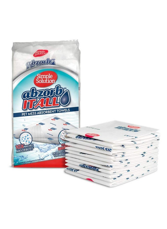 Simple Solution Simple Solution Abzorbitall Pet Mess Absorbent Towels - Multi-Surface Urine and Dog Poop Cleaning Sheets - 12 x 17 inches - 30 Towels  - Image 1