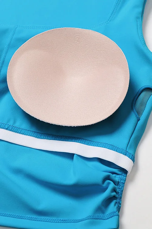 SVL SVL Plush Pleat Top with Removable Pads Cyan Blue