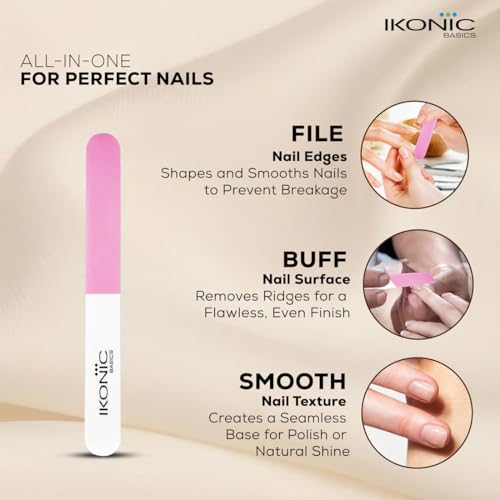 Ikonic 4 Way Nail Buffer & Shiner (IKB-719K) – Shape & Refine Edges, Buff, Smooth & Add Shine – Natural Gloss Without Polish – For Manicure, Personal, Professional, Beauty Salon & Spa Use - Image 5