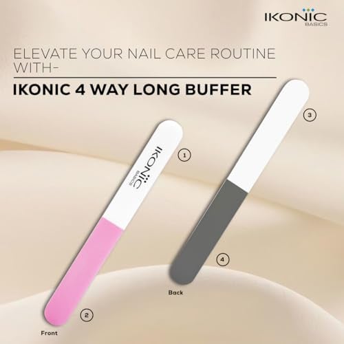 Ikonic 4 Way Nail Buffer & Shiner (IKB-719K) – Shape & Refine Edges, Buff, Smooth & Add Shine – Natural Gloss Without Polish – For Manicure, Personal, Professional, Beauty Salon & Spa Use - Image 3