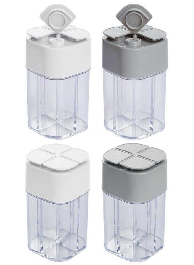 Miayon 4 Pack 4 in 1 Salt and Pepper Shaker Travel Spice Container Camping Seasoning Shaker RV Condiment Jars with Lid Camping Spice Kit for Home Restaurant Travel RV Cooking BBQ - Image 1