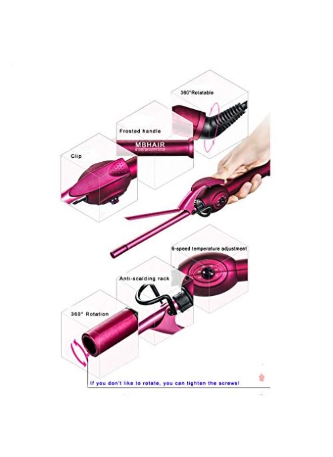 MBHAIR - In Curling Wand Hair Curler, Mbhair 3/8 Small Barrel Skinny Hair Curling Iron Wand Professional Super Tourmaline Ceramic Barrel Small Tongs For Short And Long Hair - Image 1