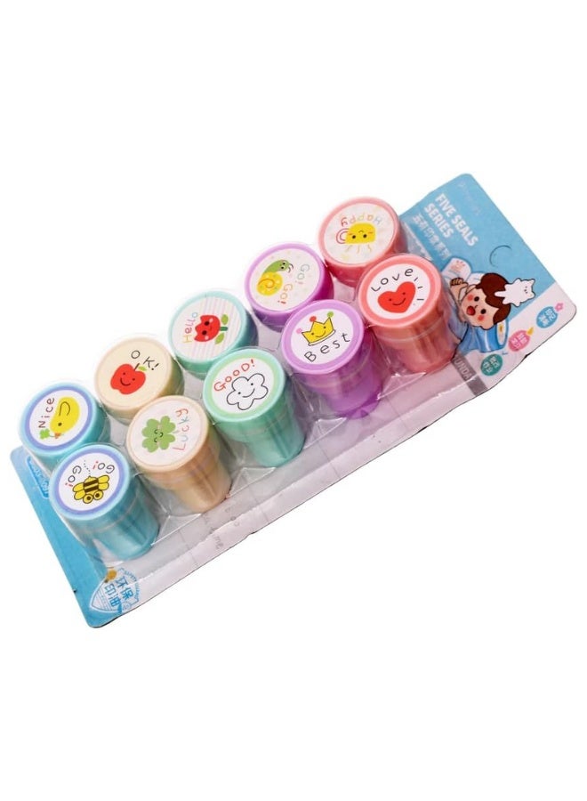 Set of 10 Different Stamp Shape, Stamp children Different Emoji Shapes, For kids and Students - Image 3