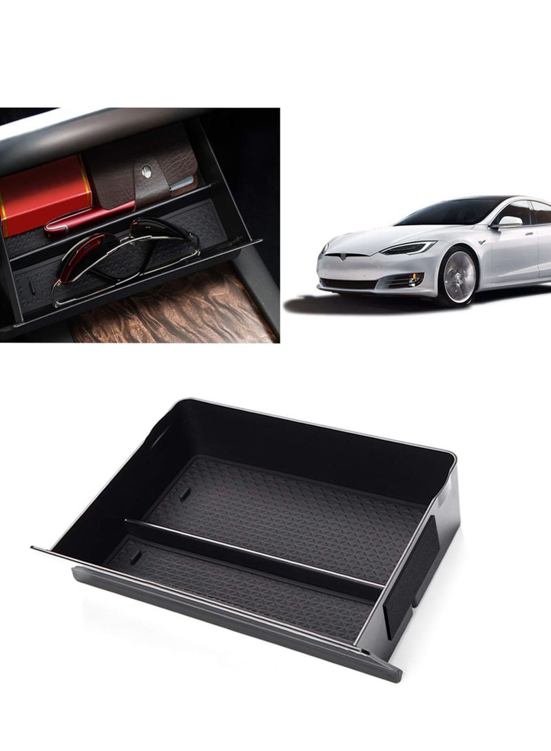 Captaintech Center Console Organizer Storage Box for Tesla Model S/X (2012-2021) - Compatible Cubby Drawer for Enhanced Organization and Convenience in Your Vehicle.