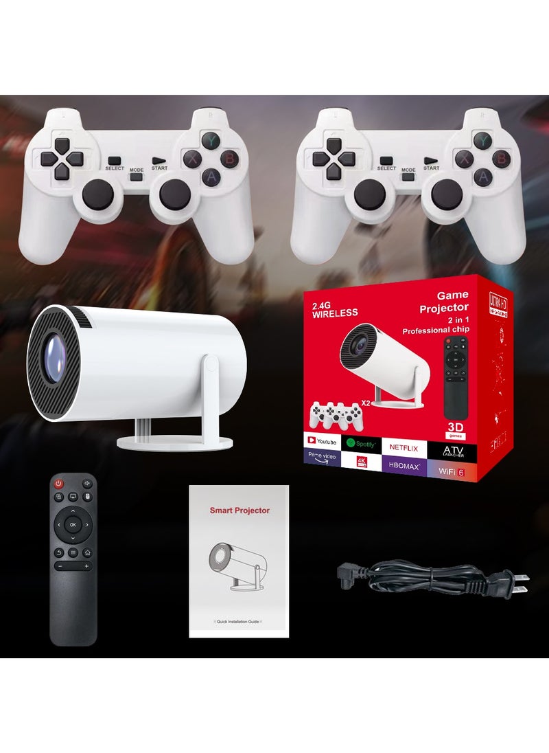 Mini Gaming Projector with 2.4G wireless game console gamepad 3D Game 4K Android 11.0 Portable Projector