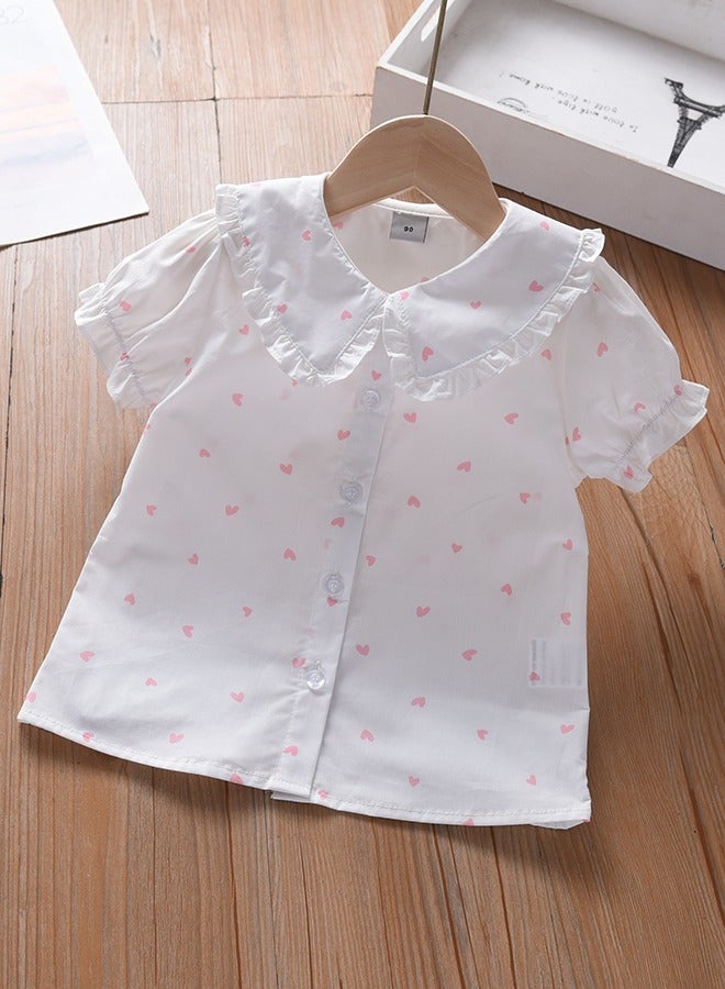 KUYEEBEAR Girls Short Sleeve Cute Blouse  - Image 1