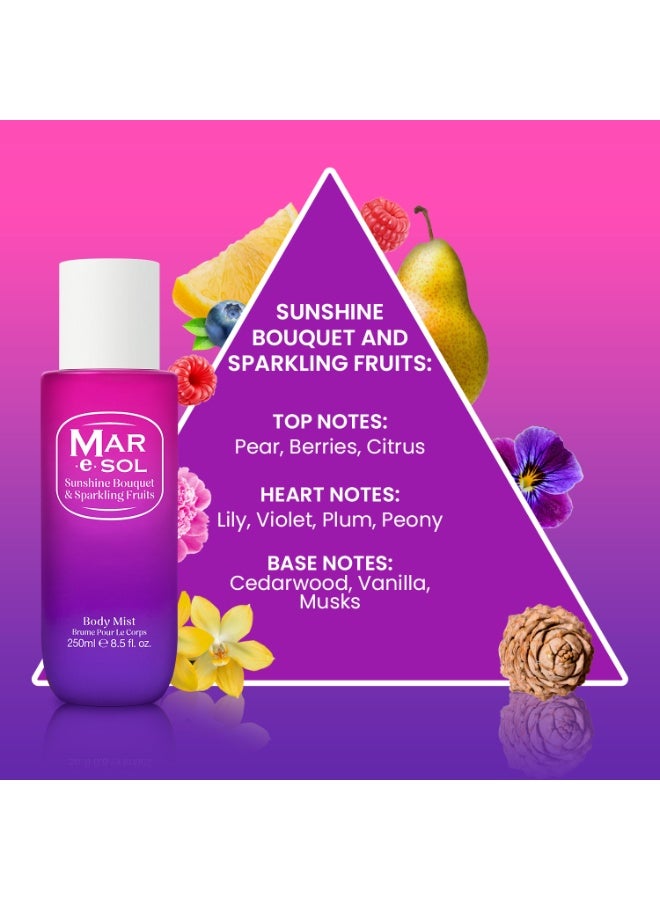 مار.إي.سول معطر جسم مار. إي. سول صن شاين بوكيه للنساء، 250 مل - رائحة فواكه فوارة، معطر للجسم منعش وطويل الأمد - Image 3