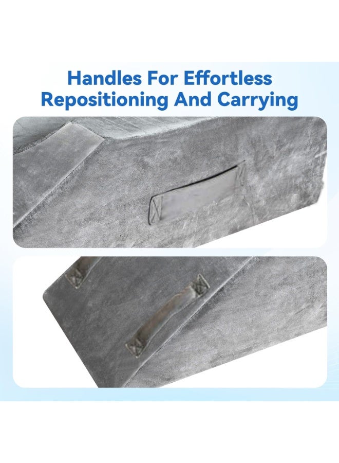 WALALLA Portable Leg Elevation Pillows, Cooling Memory Foam Leg Lift Pillow, Wedge Pillow, Multifunctional Knee Pillow, Reading Working Pillow with Handles for Sleeping, Blood Circulation - Image 5