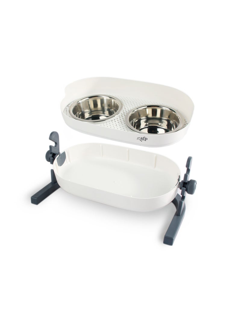 all for paws - 3-IN-1 ELEVATED DOUBLE DINNER PETS FEEDER- MEDIUM - Image 1