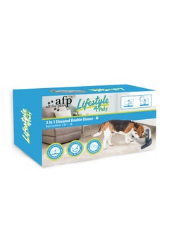 all for paws 3-IN-1 ELEVATED DOUBLE DINNER PETS FEEDER- MEDIUM  - Image 5