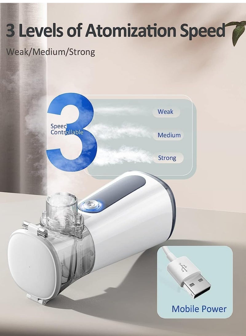 Ultrasonic Mesh Nebulizer, Self-Cleaning Handheld, 3 Masks, Personal Steam Inhaler for Adult and PediatricBreathing Problems