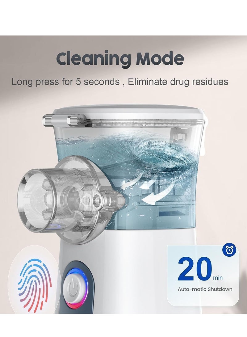 Ultrasonic Mesh Nebulizer, Self-Cleaning Handheld, 3 Masks, Personal Steam Inhaler for Adult and PediatricBreathing Problems