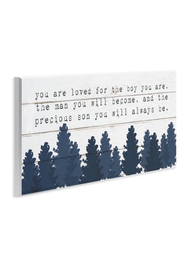 Stupell Industries You Are Loved For The Precious Son You Are Navy Blue Forest Wall Plaque Art Design By Artist Daphne Polselli, 7 x 17 - Image 3
