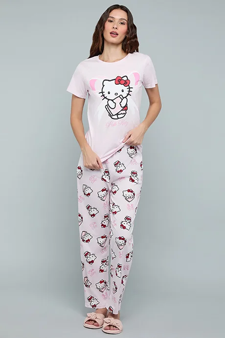 R&b Hello Kitty Print Pyjama Set