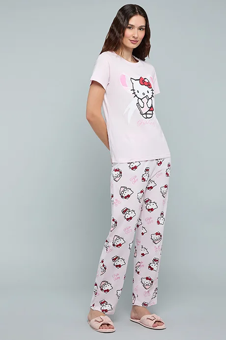 R&b Hello Kitty Print Pyjama Set