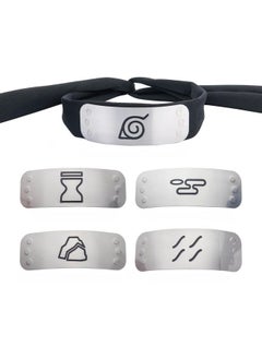 Naruto Cosplay Headband Set With 4 Village Plates  - Image 1
