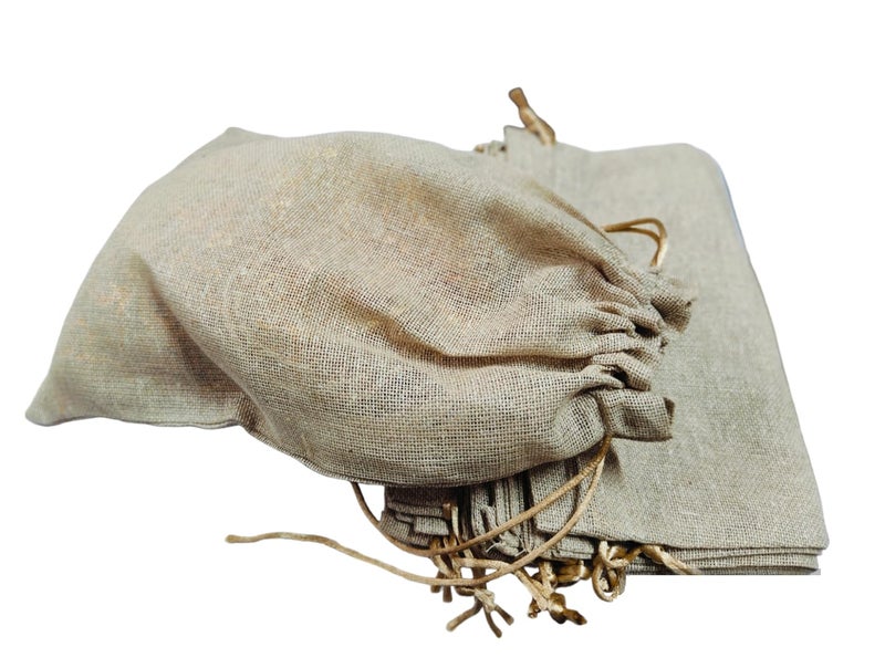 Just Flowers 12 Inch X 8 Inch Jute Potli Bags Large Size, Jute Bags For Shagun Gifts, Return Gifts, Dry Fruits, Wedding Women Gift Packing (Plain Large Jute Pouches Pack Of 10),Natural - Image 2