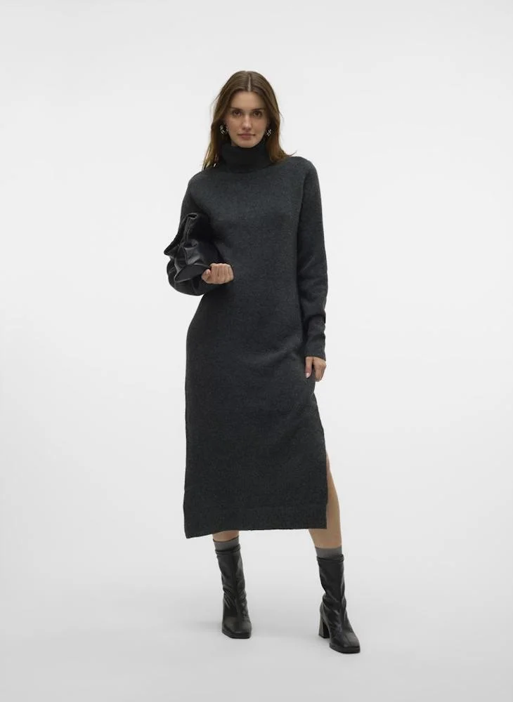 VERO MODA Rollneck Knitted Midi Dress