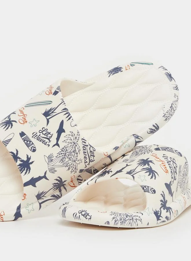 Take Two Take Two Printed Thick Sole Slippers