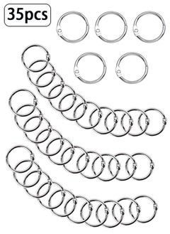 HaHaHai 35 Pieces Binder Rings, Metal Rings for Index Cards, Silver Loose Leaf Binder Rings for Paper, School, Home or Office (24mm)  - Image 1
