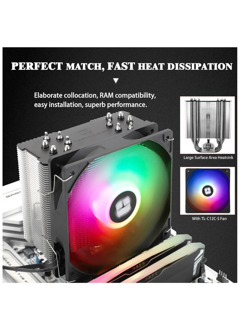 Thermalright Thermalright Burst Assassin 120 SE ARGB CPU Cooler, 6 Heat Pipes Heatsink Cooler, 12cm PWM Fan CPU Air Cooler, AGHP Technology, for Intel LGA1851/1700/115X/1200  - Image 2