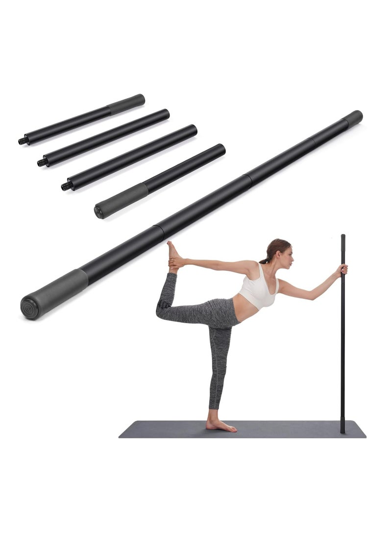أوزيغالور عصا يوغا قابلة للتعديل، 5 أقدام من الفولاذ المتين مع 4 قضبان فولاذية ومقابض إسفنجية لللياقة البدنية وإعادة التأهيل وتحسين الوضع - Image 1