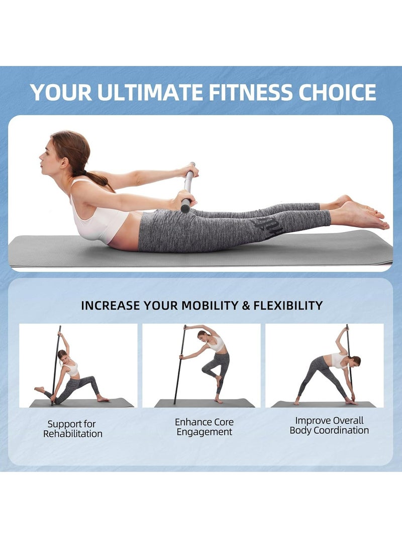 أوزيغالور عصا يوغا قابلة للتعديل، 5 أقدام من الفولاذ المتين مع 4 قضبان فولاذية ومقابض إسفنجية لللياقة البدنية وإعادة التأهيل وتحسين الوضع - Image 5