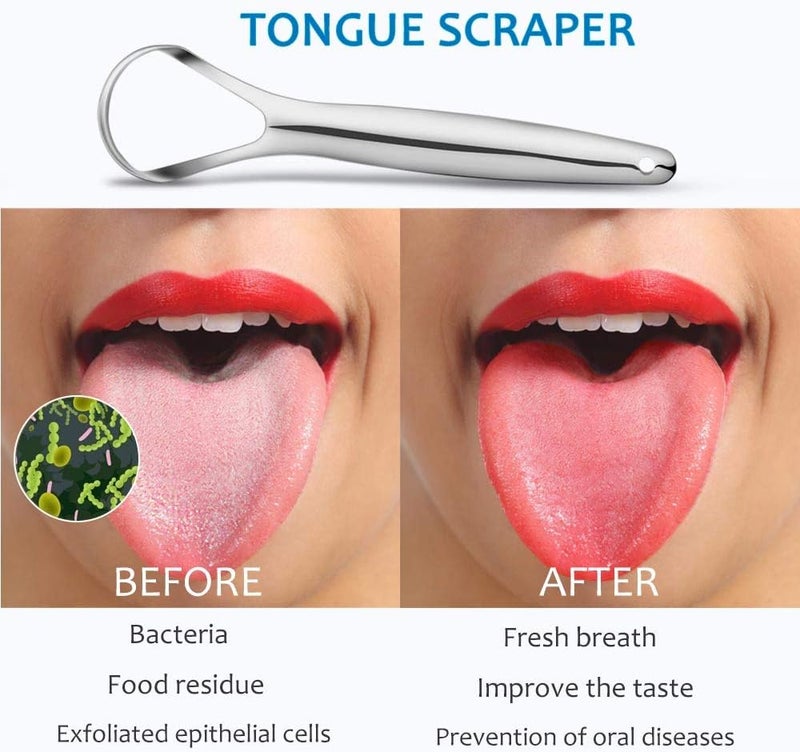 Cafhelp 2-Pack Stainless Steel Tongue Scraper - Image 3