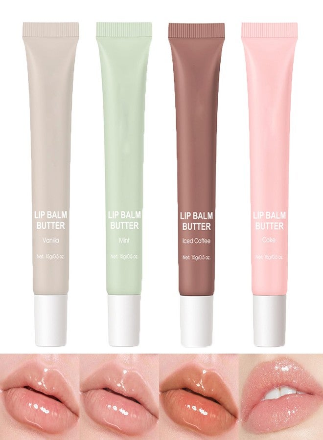 Dulele Glossy Lip Butter Balm, 4 Colors Peptide Lip Tint Lip Stain, Moisturizing Lip Gloss Hydrating Lip Glow Oil, Nourishing Lip Care & Repair Lip Mask - Image 1