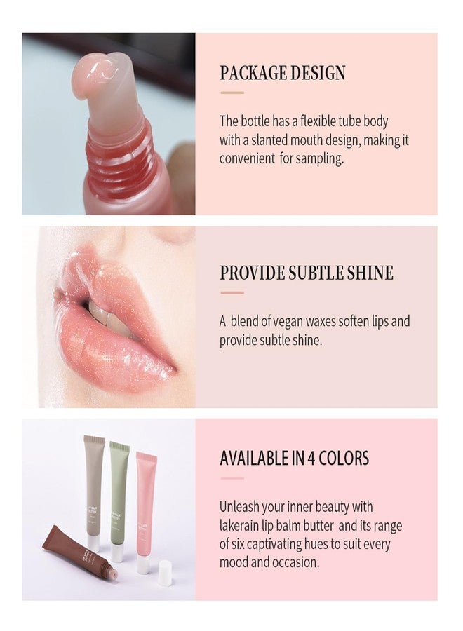 Dulele Glossy Lip Butter Balm, 4 Colors Peptide Lip Tint Lip Stain, Moisturizing Lip Gloss Hydrating Lip Glow Oil, Nourishing Lip Care & Repair Lip Mask - Image 2