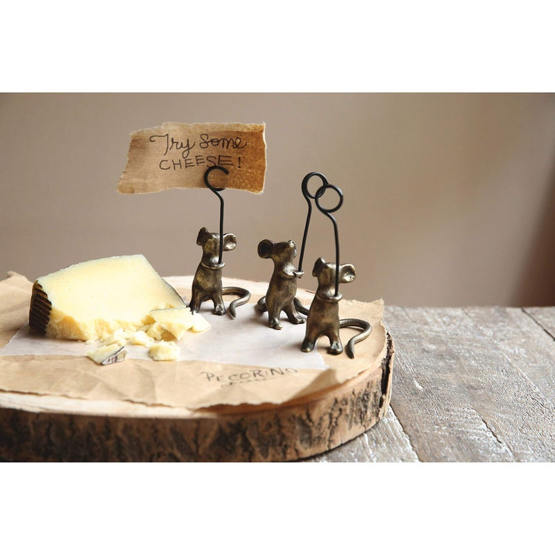 Creative Co-op DA6227-1 Cast Iron Mouse Card Holders with Distressed Finishes , Brown - Image 2