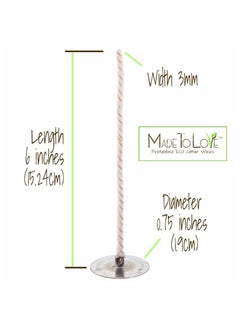 Made To Love Made To Love™ 6 Inches ECO Wicks Pre-Waxed For Soy Candle Making Thick Candle Wick With Base For Candle Making And DIY Projects Paraffin-Free Candle Making Supplies ECO 12  - Image 2