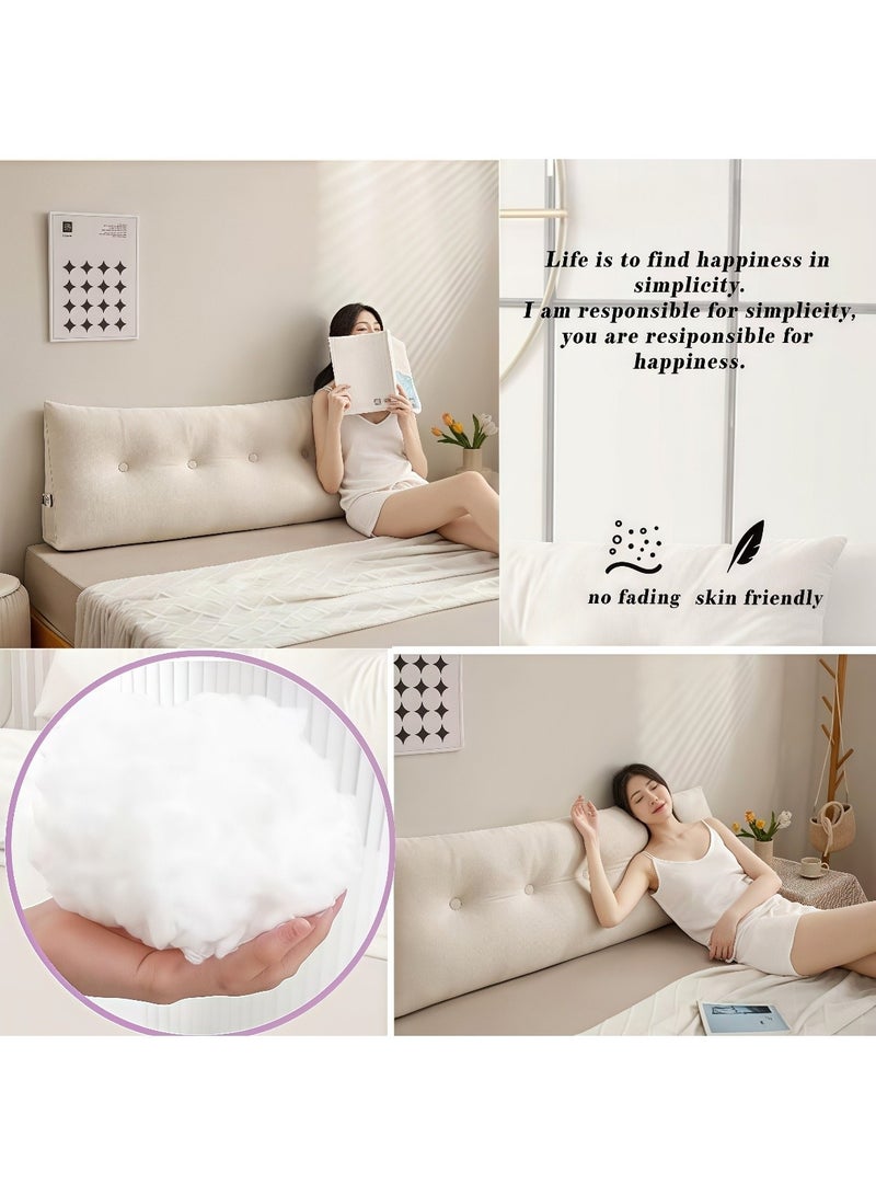 CHU DAI 180x50x20cm Reading Cushion for Bed and Sofa Wedge Cushion Sofa Lumbar Cushion Bed Cushion Back Cushion Seat Cushion Bed Chair Cushion Headboard Bed Seat Cushion Removable Cover  - Image 2