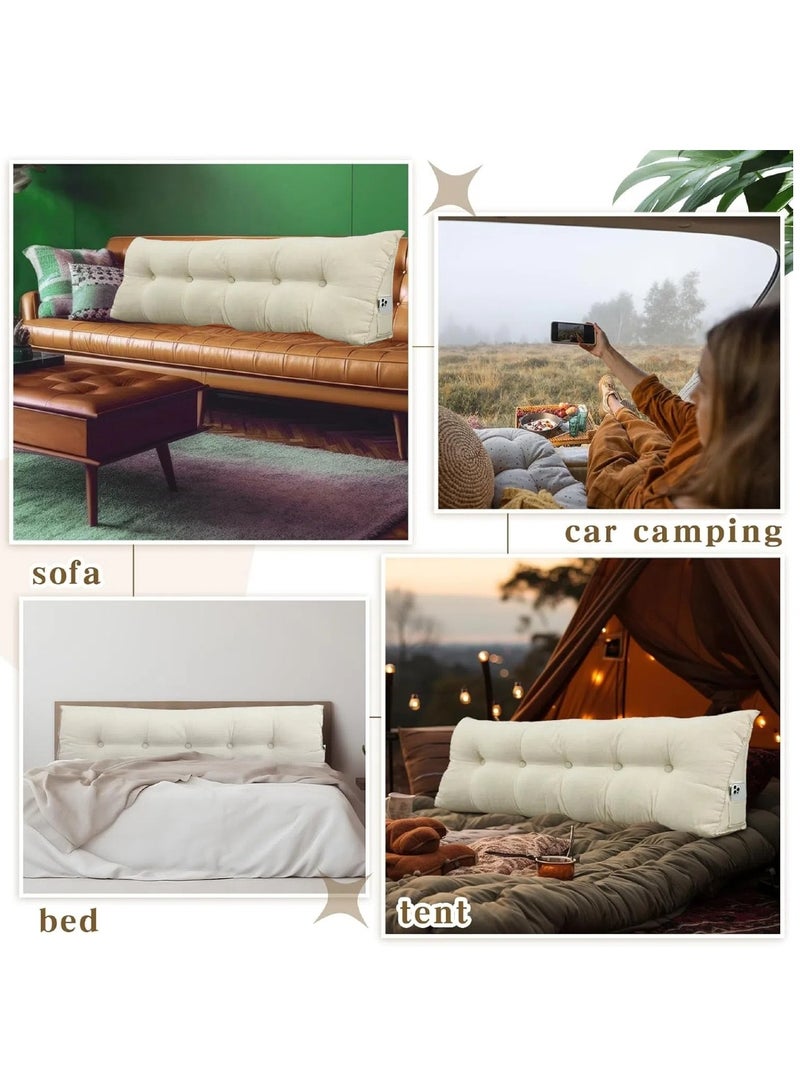 CHU DAI 180x50x20cm Reading Cushion for Bed and Sofa Wedge Cushion Sofa Lumbar Cushion Bed Cushion Back Cushion Seat Cushion Bed Chair Cushion Headboard Bed Seat Cushion Removable Cover  - Image 4
