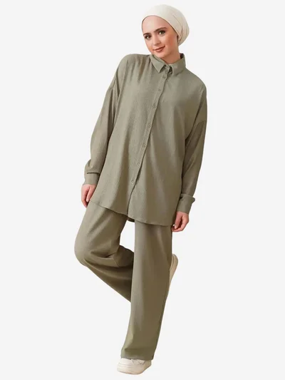 BIG DART BDART Oversized Shirt & Pants Two-Piece Coord Set