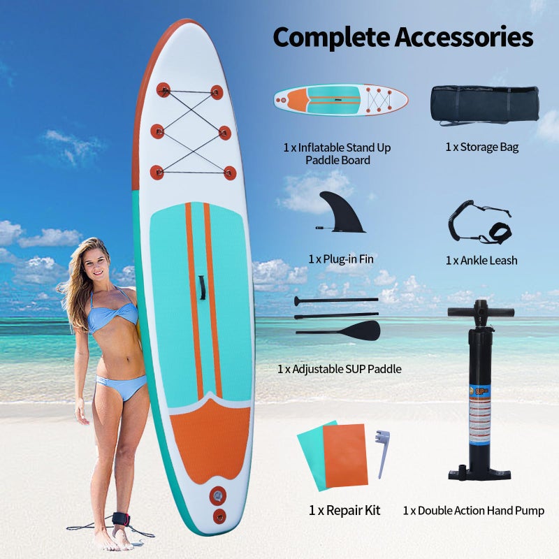 XHYCPY Inflatable Paddle Boards Stand Up Paddleboard Wide Stable with Premium SUP Paddle Board Accessories for All Skill Levels with Fins, Adjustable Paddle, Pump, Backpack, Leash - Image 3