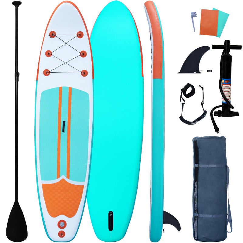 XHYCPY Inflatable Paddle Boards Stand Up Paddleboard Wide Stable with Premium SUP Paddle Board Accessories for All Skill Levels with Fins, Adjustable Paddle, Pump, Backpack, Leash - Image 1