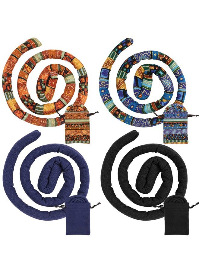 Messen 4 PCS Spiral Lock Hair Tie with 4 Bags Colorful Dreadlock Hair Ties Long Bendable Dread Bands Bohemian Ponytail Holders Loc Hair Accessories for Women Men Thick Curly Hair - Image 1