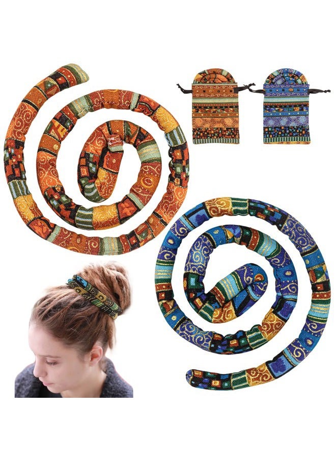 Messen 4 PCS Spiral Lock Hair Tie with 4 Bags Colorful Dreadlock Hair Ties Long Bendable Dread Bands Bohemian Ponytail Holders Loc Hair Accessories for Women Men Thick Curly Hair - Image 2